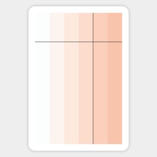 Pastel peach stripes with black lines Sticker